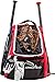 Athletico Baseball Bat Bag - Backpack for Baseball, T-Ball & Softball Equipment & Gear for Youth and Adults | Holds Bat, Helmet, Glove, & Shoes |Shoe Compartment & Fence Hook (Red)