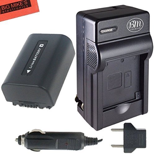 BM Premium NP-FV50 Battery and Charger for Sony FDR-AX53, HDR-CX675/B, CX455/B, CX200, CX210, CX220, CX230, CX290, CX330, CX380, CX430V, CX900, PJ340, PJ540, PJ670, PJ810,FDR-AX33, AX100 Camcorder