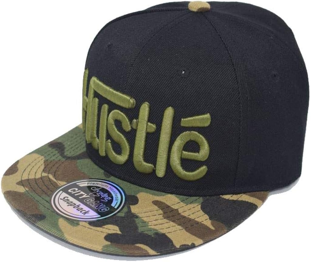 Hi Fashionz Embroidered Unisex Adjustable Hustle Cap Gym Workout Baseball Hat Cap Snapback Camo