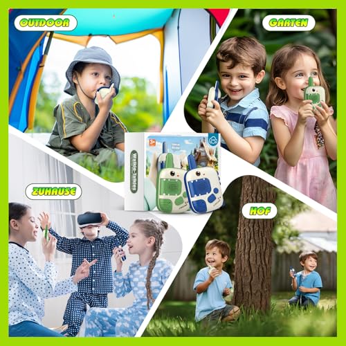 Walkie Talkie Children, Dinosaur Toy from 3 4 5 6 7 8 Years Boy Gift Ideas Walky Talky Gift Boy 3-8 Years Outdoor Games for Boys Radio Children's Toy Easter Gifts Children