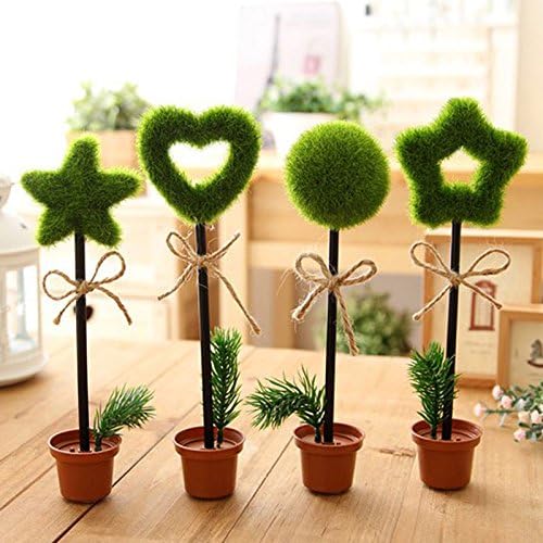 Green Grass Flower Pot Writing Pen Ballpoint Pen Creative Stationery School Gift