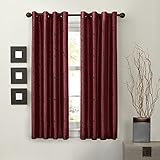 MAYTEX Jardin Thermal Blackout Room Darkening Faux Silk Embroidered Single Panel Grommet Window Curtain