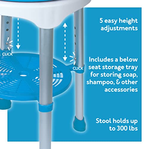 Carex Easy Swivel Bath Stool and Bathtub Stool Shower Stool, Adjustable Rotating Bath Seat and
