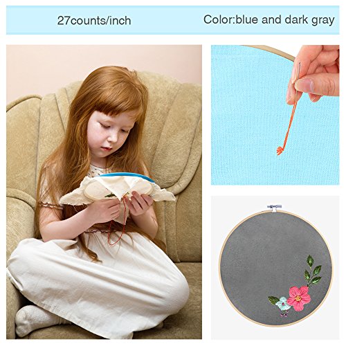 image for Caydo Linen Needlework Fabric, 4 Colors for Garment Craft, Flower Pot 