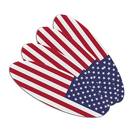 Reversed USA American Flag Red White Blue Military Double-Sided Oval Nail File Emery Board Set 4 Pack