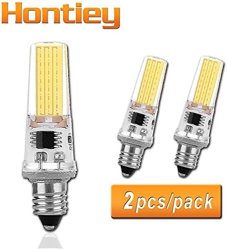 Hontiey LED E11 Corn Blubs, Mini dimmable silicone lamp, 3-Watt Warm White(2800K-3200K) Light bulb, Equivalent to 30W Halogen Lamp, Replace chandelier, AC-110V COB-2508 2-Pack