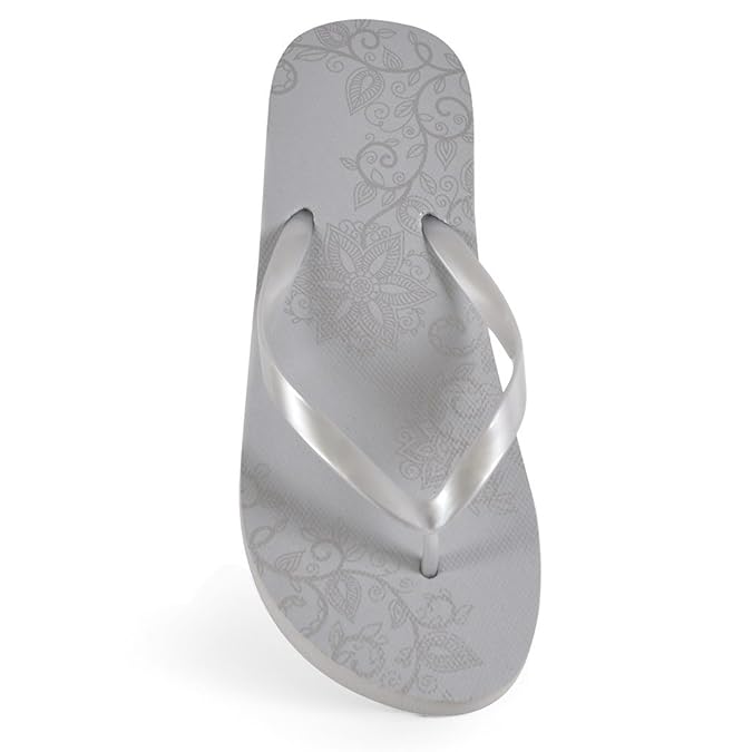 Damen-Mädchen- Metallische Mandala Flip Flop Summer Beach Pool Schuhe