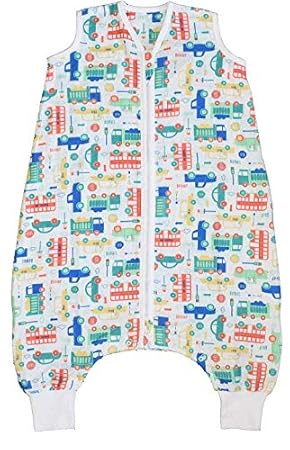 Schlummersack Bambus-Musselin Sommerschlafsack mit Füßen 0.5 Tog - Autos - Jungen - 24-36 Monate/100 cm