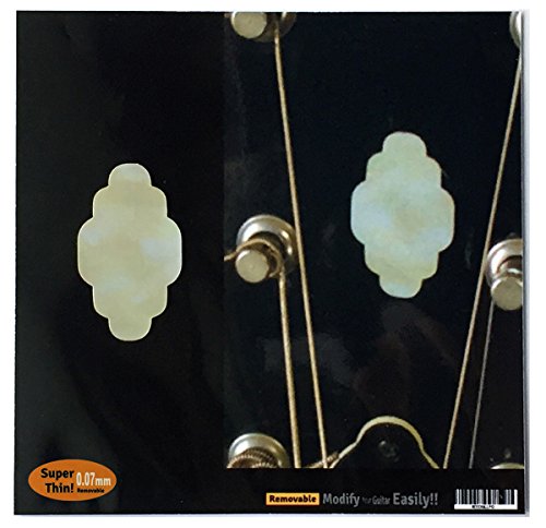 Inlay Sticker Decal Guitar Headstock In MOP Theme - 2pcs SET Texan Cloud Head
