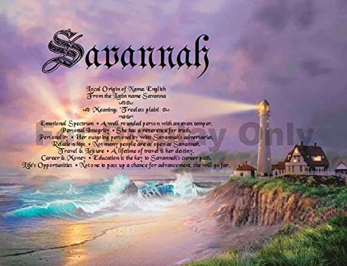 TheNameStore Gift Card Birthday Anniversary Keepsakes 100 unique colorful background art theme choices personalized with your name and it's meaning (Lighthouse)