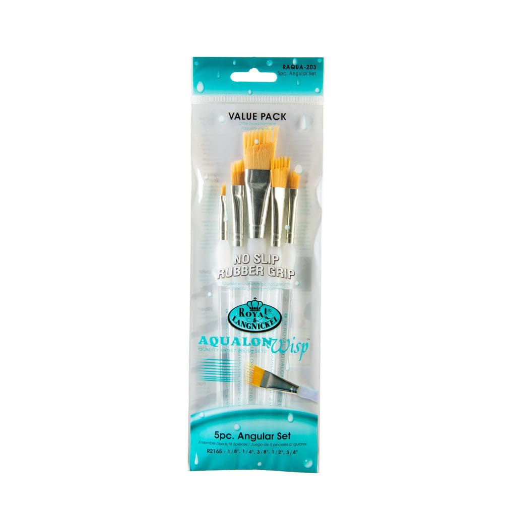 Royal and Langnickel Aqualon Wisp Angular Brush Set (Pack of 5)