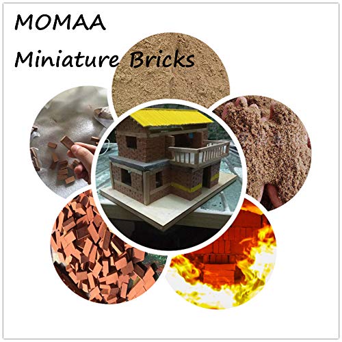 MOMAA 1/16 Miniature Brick -Scale Wall Bricks Mini Bricks Model Sand Table Micro Landscape Accessories DIY Dollhouse Bricks Diorama Fairy Garden (red+Grey) (red)
