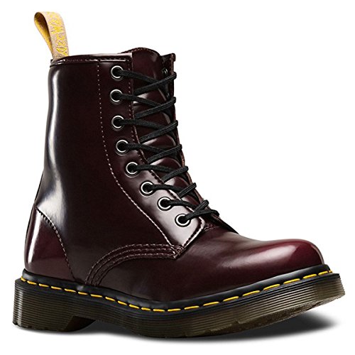 Dr. Martens Women's Vegan 1460 8-Eye Boots, Burgundy, Faux Leather, Rubber, 5 M UK, 7 M US