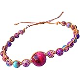 [NAMASTE NIRVANA] Tiger's Eye and Imperial Jasper Bracelet ADJUSTABLE incl. gift bag - Healing Bracelet for Gift - Grounding Gemstone Bracelet - Handmade Jewelry for Women - Release Insecurities