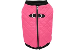 Gooby - Fashion Vest, Small Dog Sweater Bomber Jacket Coat with Stretchable Chest, Pink, Large