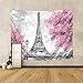 Riyidecor Eiffel Tower Red Tress Tapestry Oil Painting Paris Modern European City Landscape France City Grey White Art Wall Hanging Bedroom Living Room Dorm Decor 59x51 Inch Fabric Polyester