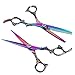 Hair Cutting Scissors/Thinning Shears kits Professional 6.5 inch Barber Salon Razor Edge Tools Set- Hairdresser Hair Styling,Trimming&Cutting-Japanese Stainless Steel haircut Shears (Rainbow)