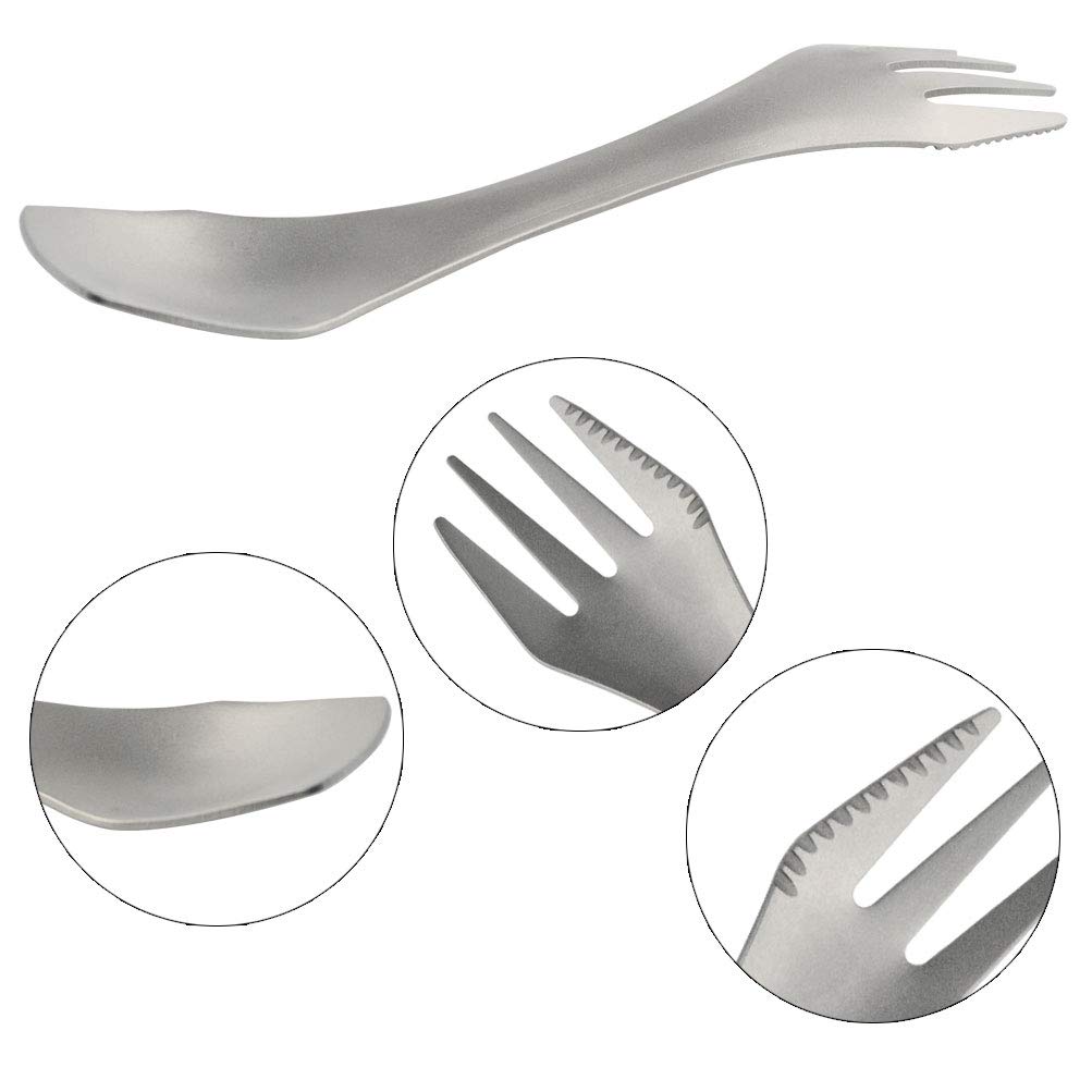 ナイフ B07kf8gbvg 釣り アウトドア Sumersha 3イン1 用具 フォーク 旅行 チタンスポーク キャンプ スプーン クッキングツール 軽量 ハイキング ナイフフォークスプーン 日本限定モデル