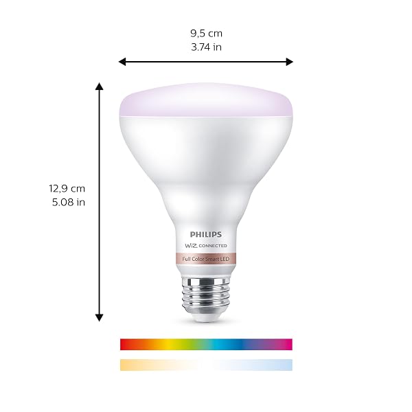 PHILIPS SMART 65W BR30 COLOR LED SMART BULB 4-PACK -E26- INDOOR – CONNECTS TO YOUR EXISTING WI-FI – CONTROL WITH VOICE OR APP + ACTIVATE WITH MOTION – MATTER COMPATIBLE