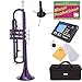 Mendini MTT-PL Purple Lacquer Brass Bb Trumpet + Tuner, Case, Stand, Mouthpiece, Pocketbook & More