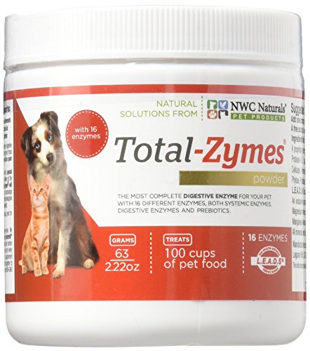 NWC Naturals- Total-Zymes - Enzymes for Canines and Felines - Treats 100 Cups of Pet Food (Vegetarian Formula)