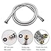 Zengest PVC Smooth Shower Hose 59 Inches, Flexible Anti-Kink Handheld Shower Head Hose with Brass Connections, Silver