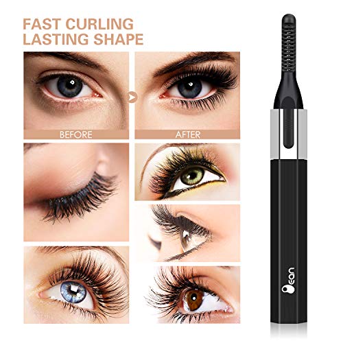 2020 Updated Heated Eyelash Curler, Electric Eyelash Curler, Eyelash Curler for Quick Natural Eye Lashes Curling USB Rechargeable, Lash Curler for Durable Shape, Safe and Worry-free (Black)