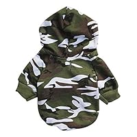 Vividda Pet Dogs Clothes Dog T Shirt Dog Vest Camouflage Style Clothing Small Dogs Clothes Cotton Dog Costume Green M