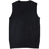 ZUEVI Women's Sweater Vest Classic V Neck Uniform Pullover Knitwear Tops Sleeveless Knitted Sweaters Vests