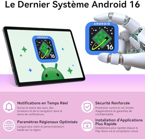 Android 16 Tablette avec Clavier, 24 Go+ 256 Go, Octa-Core