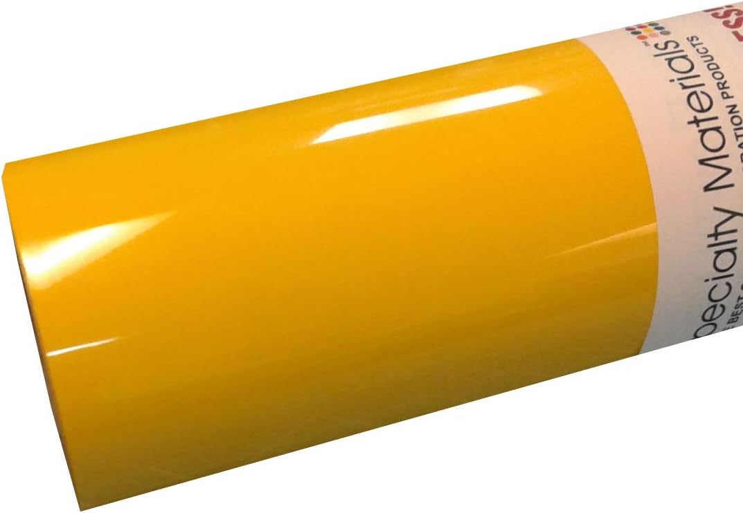 ThermoFlex Plus 15" Roll, Iron on Heat Transfer Vinyl, HTV (Medium Yellow, 10 Feet)