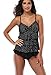 Attraco Women's Rita Tiered Tankini Set Tie Front Swimwear Two Piece Swimsuit