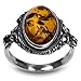 Sterling Silver Amber Oval Ring