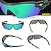 TOREGE Polarized Sports Sunglasses with 5 Interchangeable Lenes for Men Women Cycling Running Driving Fishing Golf Baseball Glasses TR002 (Transparent Gray&Green Lens)