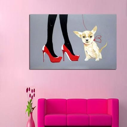 Quadro Donna Con Cane Di Botero Falso D Autore 60x50cm Personaggi E Scene Di Vita
