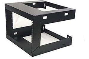 6U Wall Mount Open Frame 19'' Server Equipment Rack Threaded 15 inch Depth Black