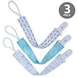 Deblan Pacifier Clip, 3 Unique Modern Design for Girls and Boys, Fits All Pacifiers and Teething Soother Styles