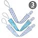 Deblan Pacifier Clip, 3 Unique Modern Design for Girls and Boys, Fits All Pacifiers and Teething Soother Styles