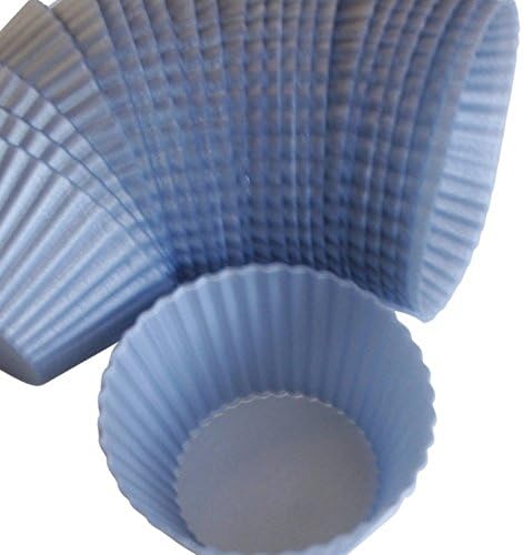 Silicone Baking Cups – Best 24 Reusable Non-stick Silver Cupcake Liner Molds for Muffins Cupcakes Desserts and More, Easy to Clean – Entertain and Party with Style!
