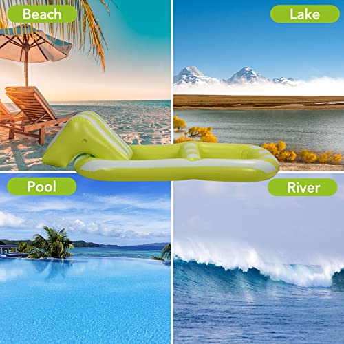 Pool Floats Adult Size, Inflatable Pool Float with Headrest and Cup
