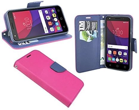 cofi1453 Buchtasche kompatibel mit Alcatel Pixi 4 (5045X) 5.0 Zoll Hülle Case Tasche Wallet BookStyle mit Standfunktion in Pi