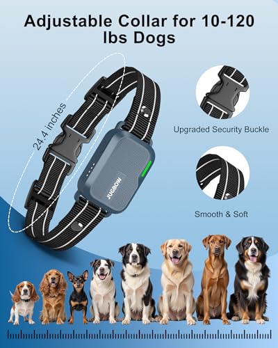 Jugbow Dog Shock Collar - 4500FT Dog Training Collar with Remote, IPX8 Waterproof Electric Dog Collar with 4 Training Modes, Security Lock, Rechargeable eCollar for 10-120lbs Dogs(Bright Blue 1 Pack)