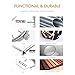 BUREI Men's Dress Wrist Watches with White Dial Day Date Canlendar and Stainless Steel Bracelet