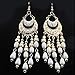 Tassel Earrings, Muranba Women Charm Bohemian Colorful Beads Ear Drops Dangle Tassels Earrings 1 Pair (White)