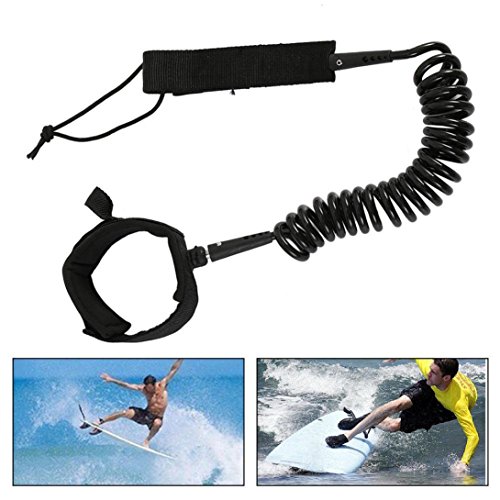 10' Coiled SUP Leash Inflatable Paddle Board Leash with or Without Waterproof Wallet (Only 1pc Ankle Leash)