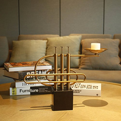 image for Tooarts Cornet Candlestick --High Music Element Marble Base Candleligh
