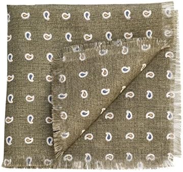 Lino | Men's Italian Linen Paisley Pocket Square (Sage)