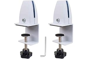 Jhanw Divider Clamp For 1/8" To 0.51" Panel, Adjustable Partition Clamp For 0.32" To 2.04" Desktop, Standing Desk Accessories For Privacy Folders, White Sneeze Guard Holder 2-Pack