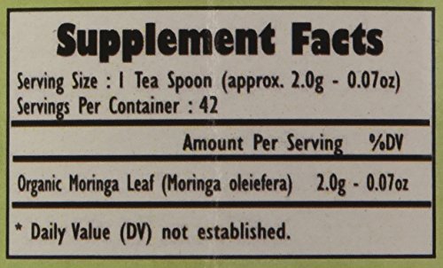 Organic MORINGA ORIGINAL Tea (Loose Leaf Tea). USDA Certified Organic. Rich in Antioxidants and Daily Needed Essential Nutrients. No Artificial Flavors or Preservatives. All Natural!
