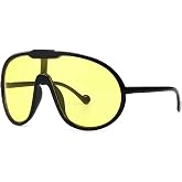 GFUIARA Trendy Oversized Sunglasses for Women Men Fashion Shield Aviator Sun Glasses UV400 Protection Goggles